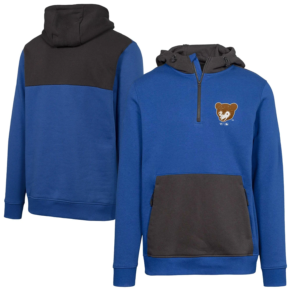Women's Levelwear Royal Chicago Cubs Cooperstown Collection Chicane Core Logo Quarter-Zip Pullover Hoodie