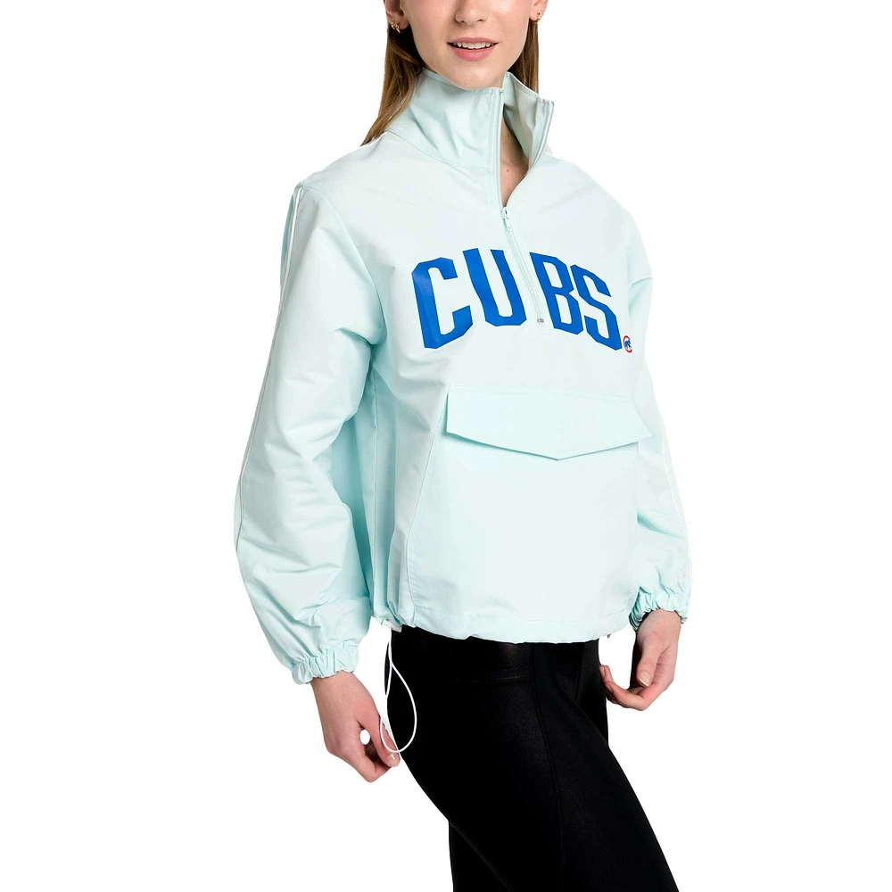 Women's Lusso Light Blue Chicago Cubs Parker Half-Zip Jacket