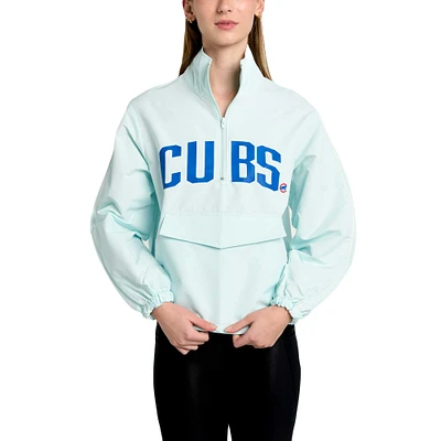 Veste à demi-zip Lusso pour femme des Chicago Cubs Parker bleu clair