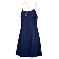 Women's Lusso  Navy Chicago Cubs Nakita Strappy Scoop Neck Dress