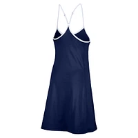 Women's Lusso  Navy Chicago Cubs Nakita Strappy Scoop Neck Dress