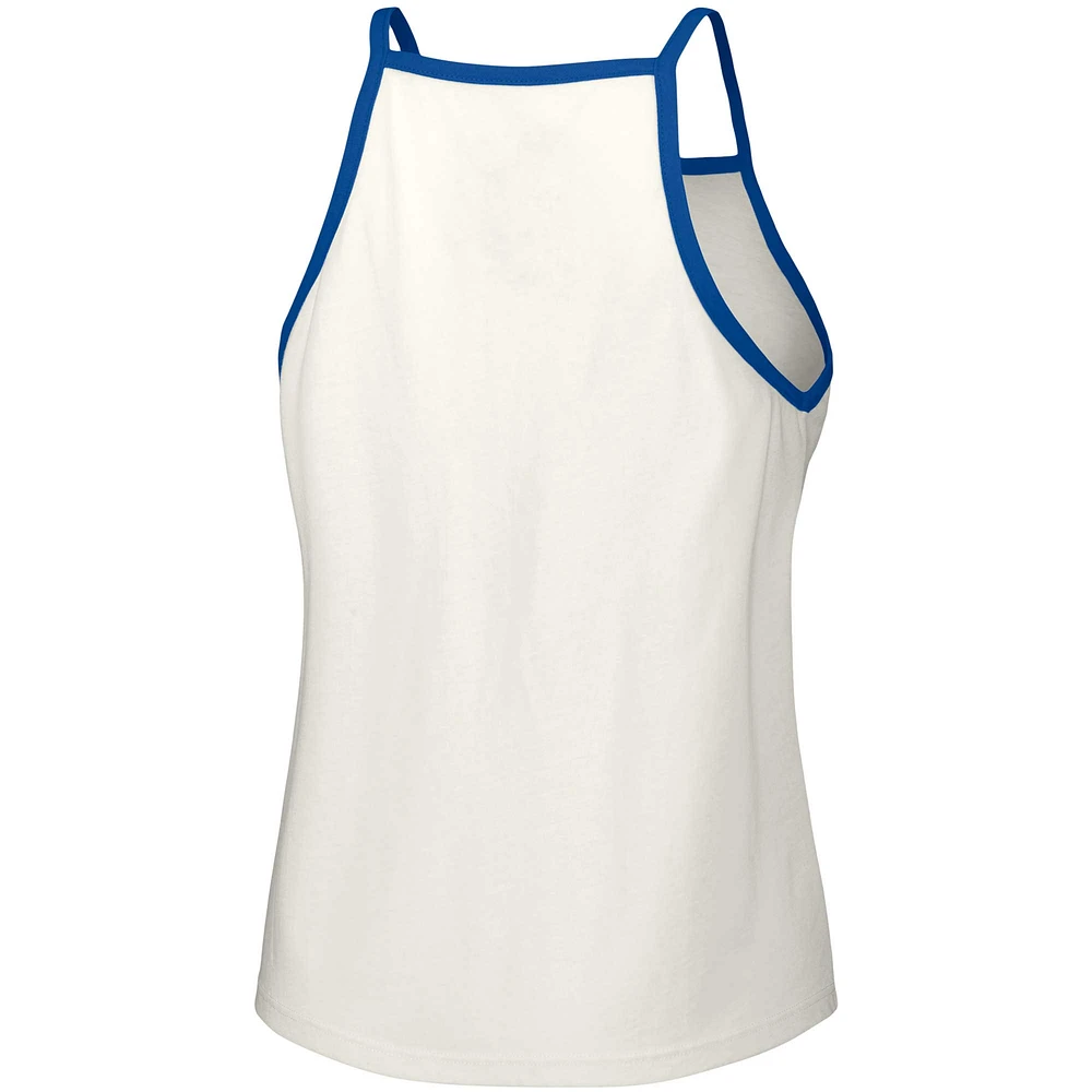 Women's Lusso  White Chicago Cubs Nadine Halter Tank Top