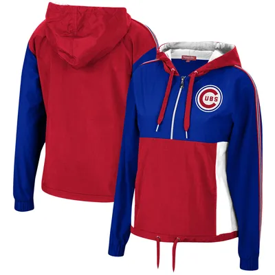 Men's Mitchell & Ness Navy Chicago Cubs Highlight Reel Windbreaker Half-Zip Hoodie Jacket Size: Small