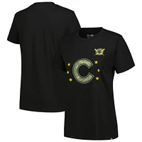 Women's New Era Black Chicago Cubs Armed Forces Day T-Shirt