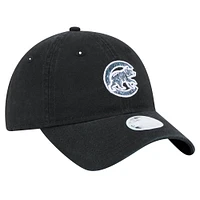 Casquette ajustable Glitz 9TWENTY Chicago Cubs noire New Era pour femme