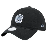 Women's New Era Black Chicago Cubs Glitz 9TWENTY Adjustable Hat