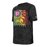 Women's New Era  Black Chicago Cubs Sport Classics Enzyme Wash Oversized T-Shirt