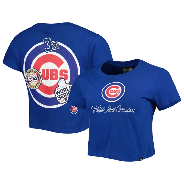 Women's New Era White Chicago Cubs Colorblock T-Shirt Size: Extra Small