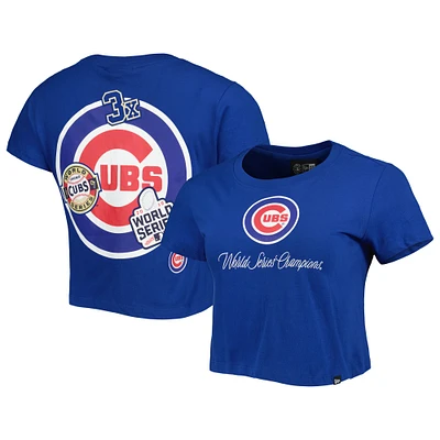 T-shirt pour femme New Era Blue Chicago Cubs Historic Champs