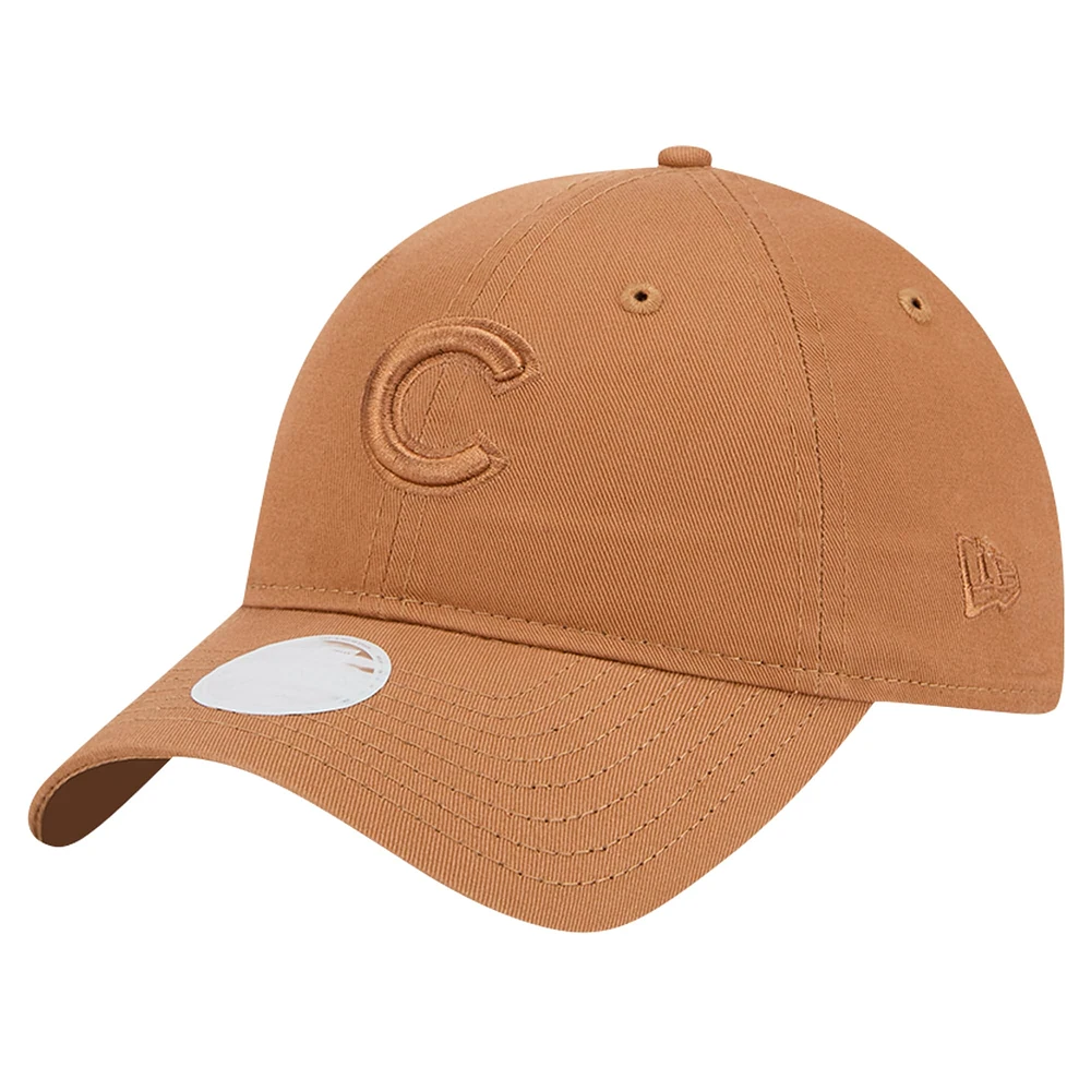 Casquette ajustable 9TWENTY marron des Chicago Cubs New Era pour femme