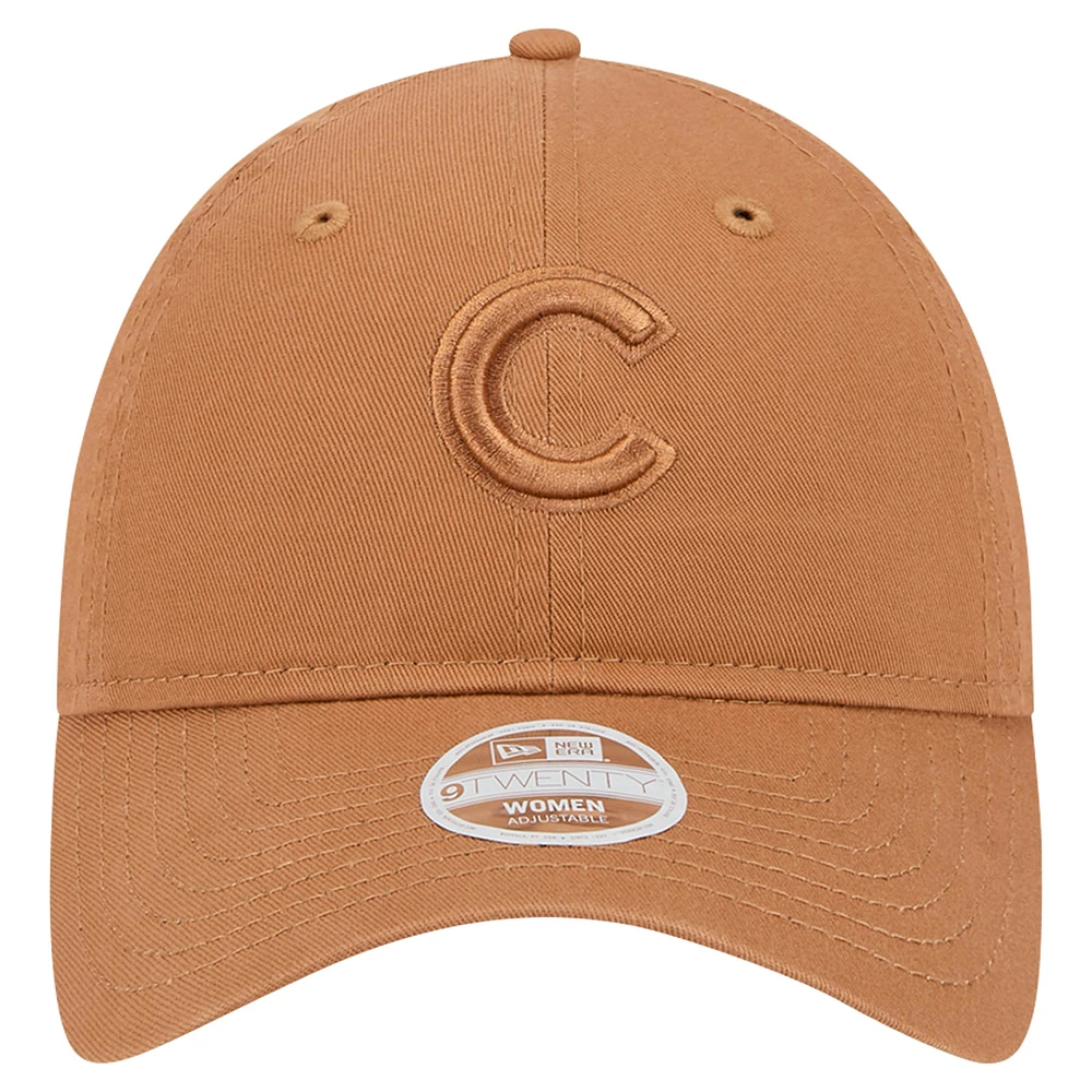 Casquette ajustable 9TWENTY marron des Chicago Cubs New Era pour femme