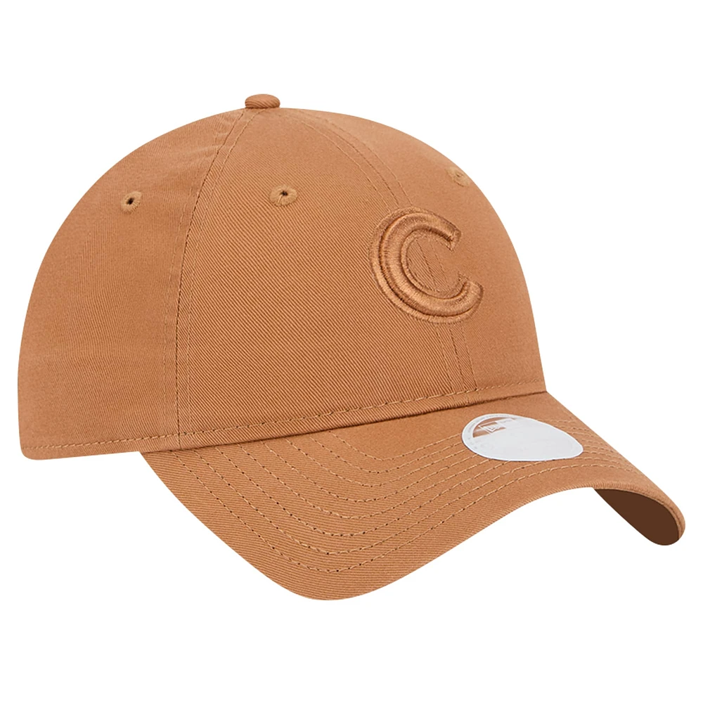 Casquette ajustable 9TWENTY marron des Chicago Cubs New Era pour femme