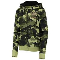 Women's New Era Green Chicago Cubs 2022 MLB Armed Forces Day Camo Full-Zip Hoodie