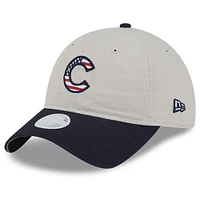 Casquette réglable New Era kaki/noir Chicago Cubs 2024 4 juillet 9TWENTY pour femme