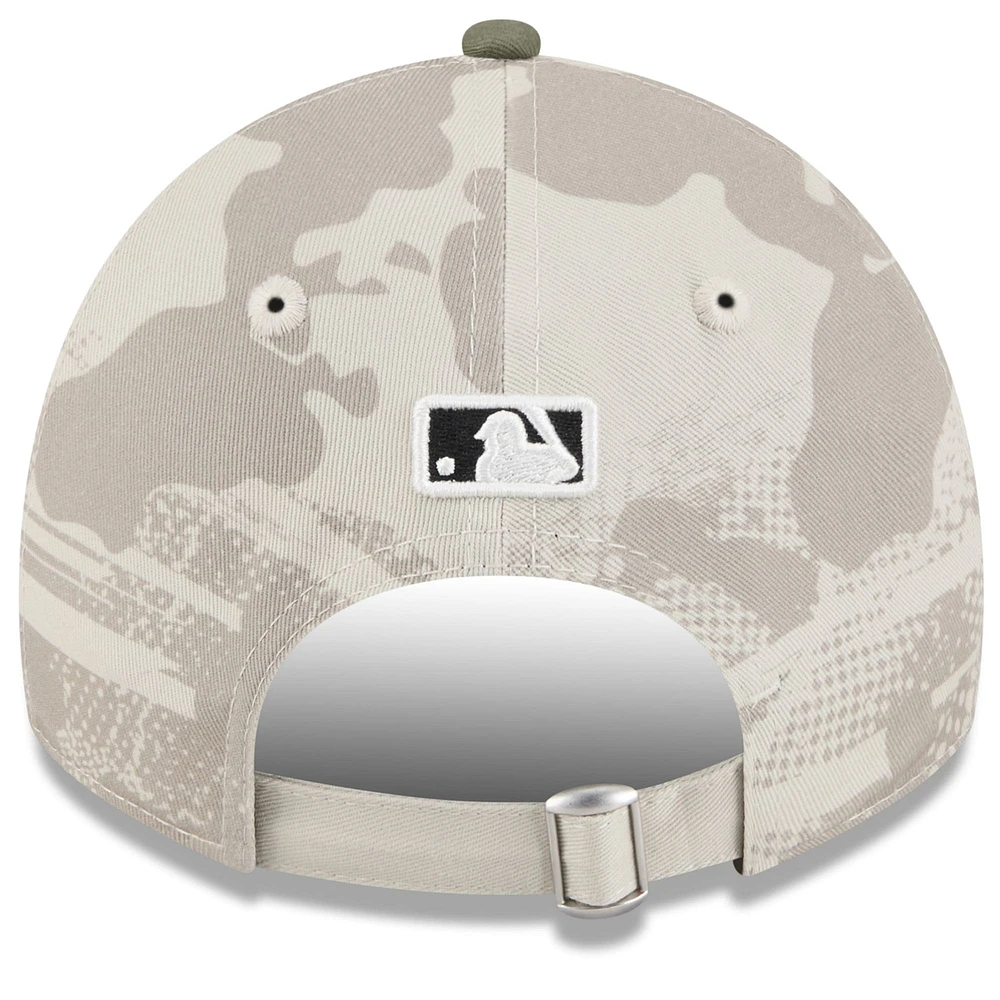 Women's New Era Light Beige/Olive Chicago Cubs 2025 Armed Forces Day 9TWENTY Adjustable Hat