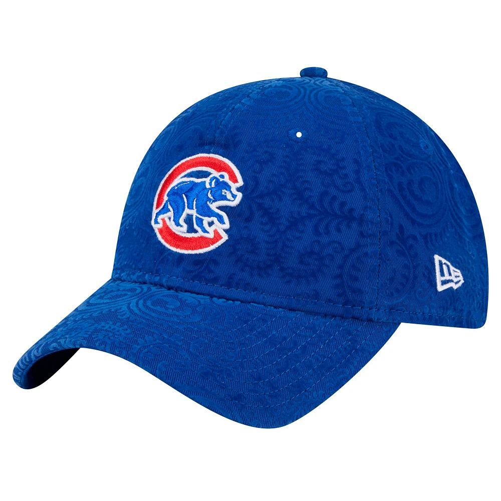 Casquette ajustable New Era Royal Chicago Cubs Flair 9TWENTY pour femme