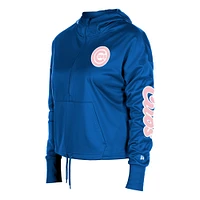 Sweat à capuche demi-zippé New Era Royal Chicago Cubs pour femme