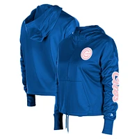 Sweat à capuche demi-zippé New Era Royal Chicago Cubs pour femme