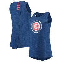 Women's New Era Royal Chicago Cubs Space Dye Back-Knot Tank Top