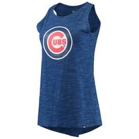 Women's New Era Royal Chicago Cubs Space Dye Back-Knot Tank Top