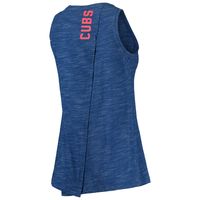 Women's New Era Royal Chicago Cubs Space Dye Back-Knot Tank Top