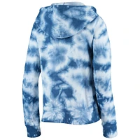 Women's New Era Royal Chicago Cubs Tie-Dye Fleece Full-Zip Hoodie
