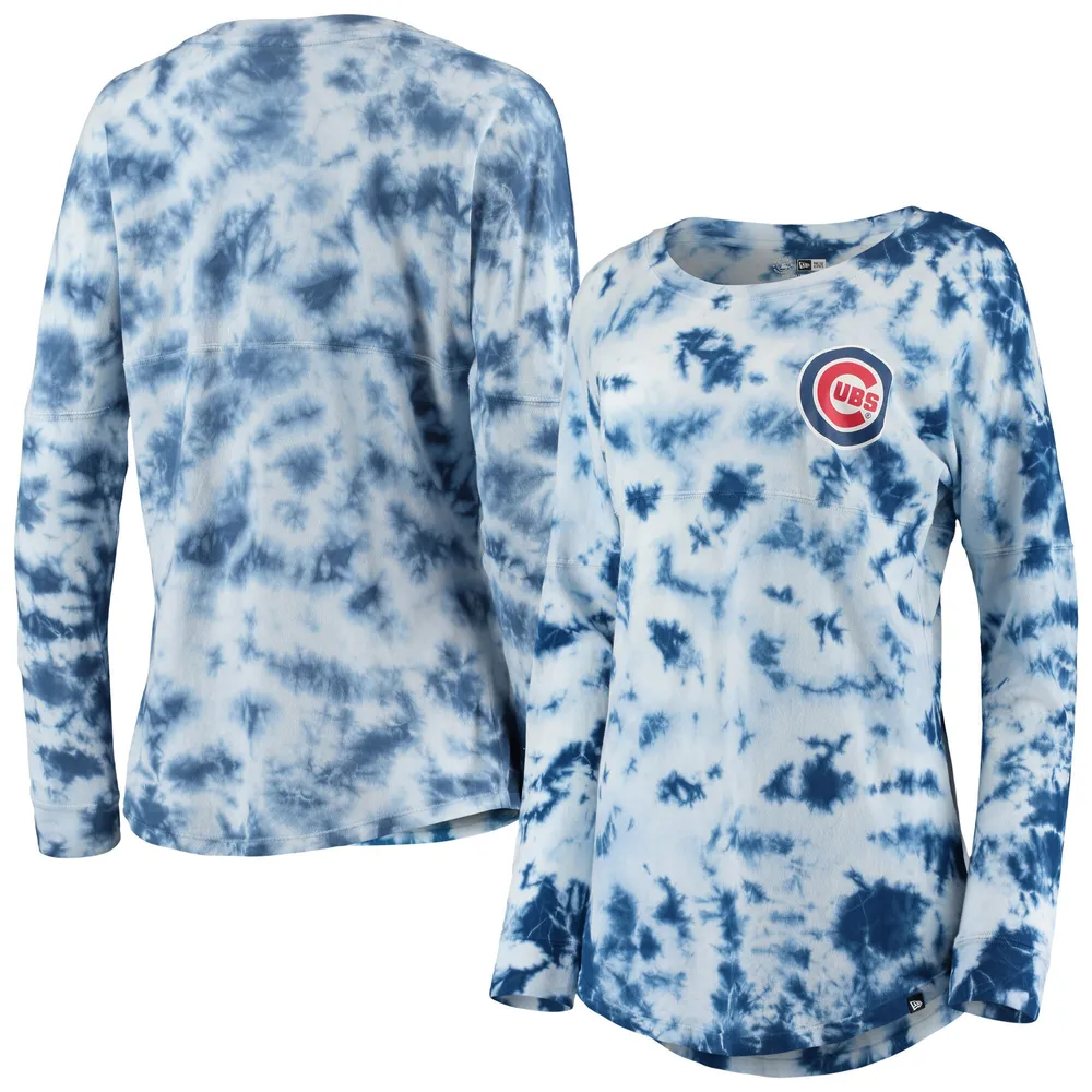 Chicago Cubs Womens Light Blue Tie Dye Short Sleeve T-Shirt