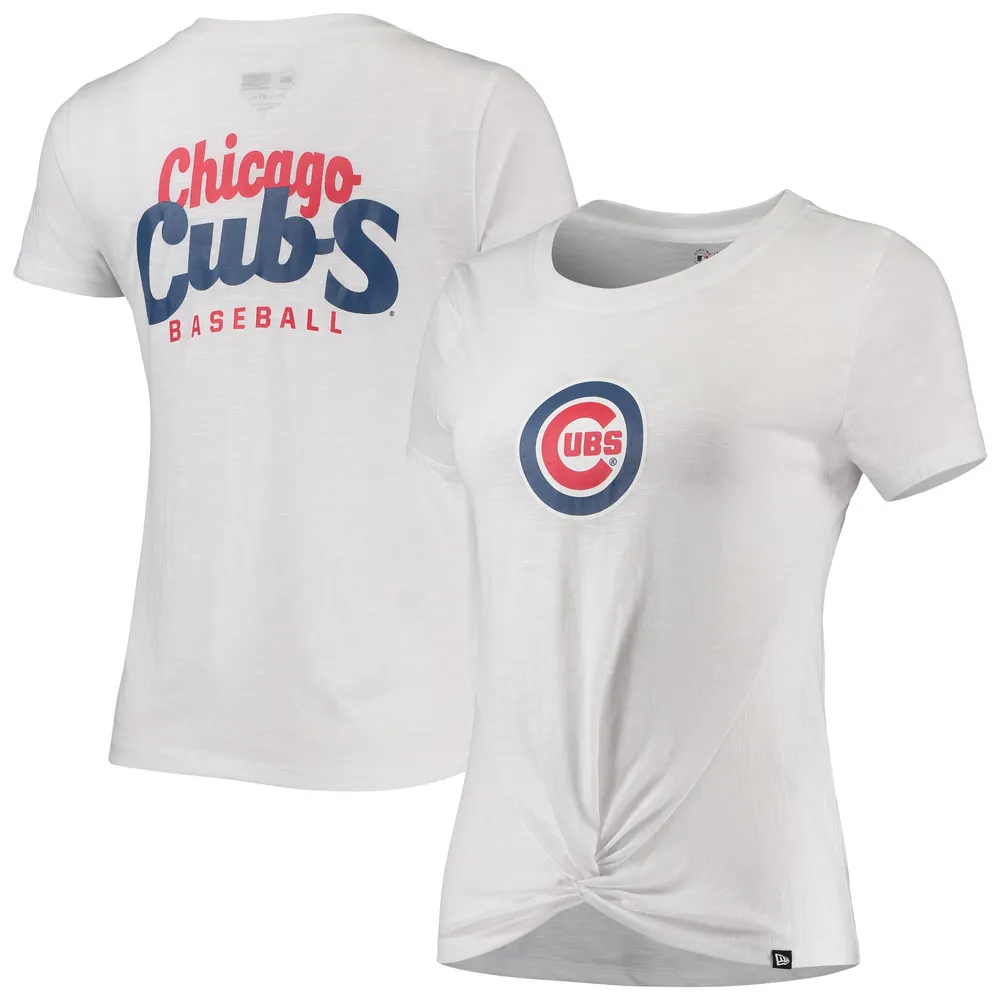 Lids Chicago Cubs New Era Women's 2-Hit Front Twist Burnout T-Shirt - White