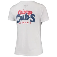 Women's New Era White Chicago Cubs 2-Hit Front Twist Burnout T-Shirt