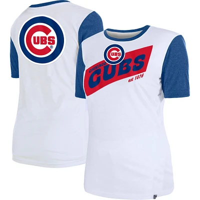 T-shirt blanc New Era Chicago Cubs color block pour femme