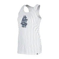 Women's New Era White Chicago Cubs Gameday Pinstripe Tank Top