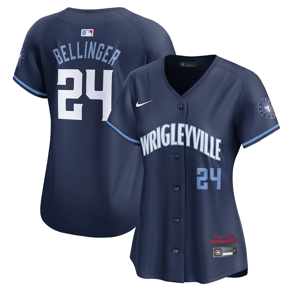 Maillot de joueur Nike Cody Bellinger pour femmes, bleu marine, Chicago Cubs City Connect Limited