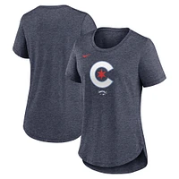 Women's Nike  Heather Navy Chicago Cubs 2024 City Connect Tri-Blend T-Shirt