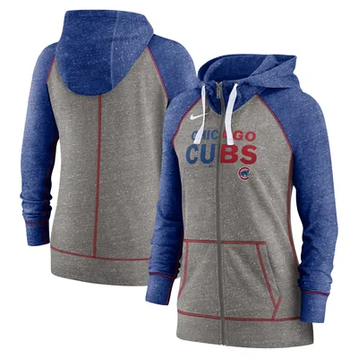 Chicago Cubs New Era Girls Youth Space Dye Full-Zip Hoodie - Royal