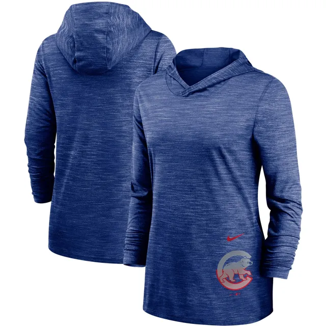 Nike Women's Heathered Charcoal, Navy Chicago Bears Gym Vintage-Like Raglan Full-Zip Hoodie