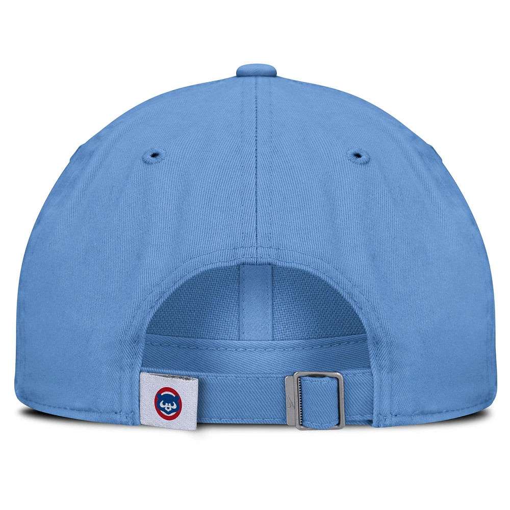 Women's Nike  Light Blue Chicago Cubs Cooperstown Club Script Adjustable Hat