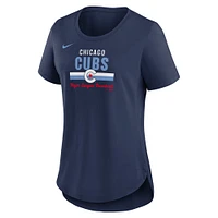 Women's Nike Navy Chicago Cubs City Connect Lockup Tri-Blend T-Shirt
