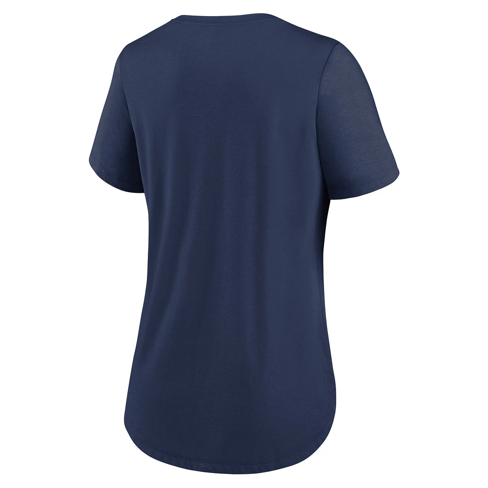 Women's Nike Navy Chicago Cubs City Connect Lockup Tri-Blend T-Shirt