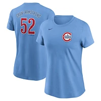 Women's Nike Pete Crow-Armstrong Baby Blue Chicago Cubs Fuse Name & Number T-Shirt