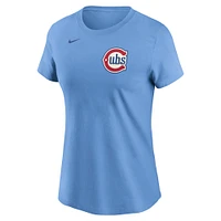 Women's Nike Pete Crow-Armstrong Baby Blue Chicago Cubs Fuse Name & Number T-Shirt