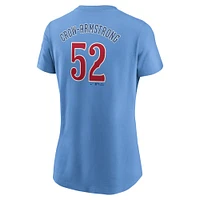 Women's Nike Pete Crow-Armstrong Baby Blue Chicago Cubs Fuse Name & Number T-Shirt