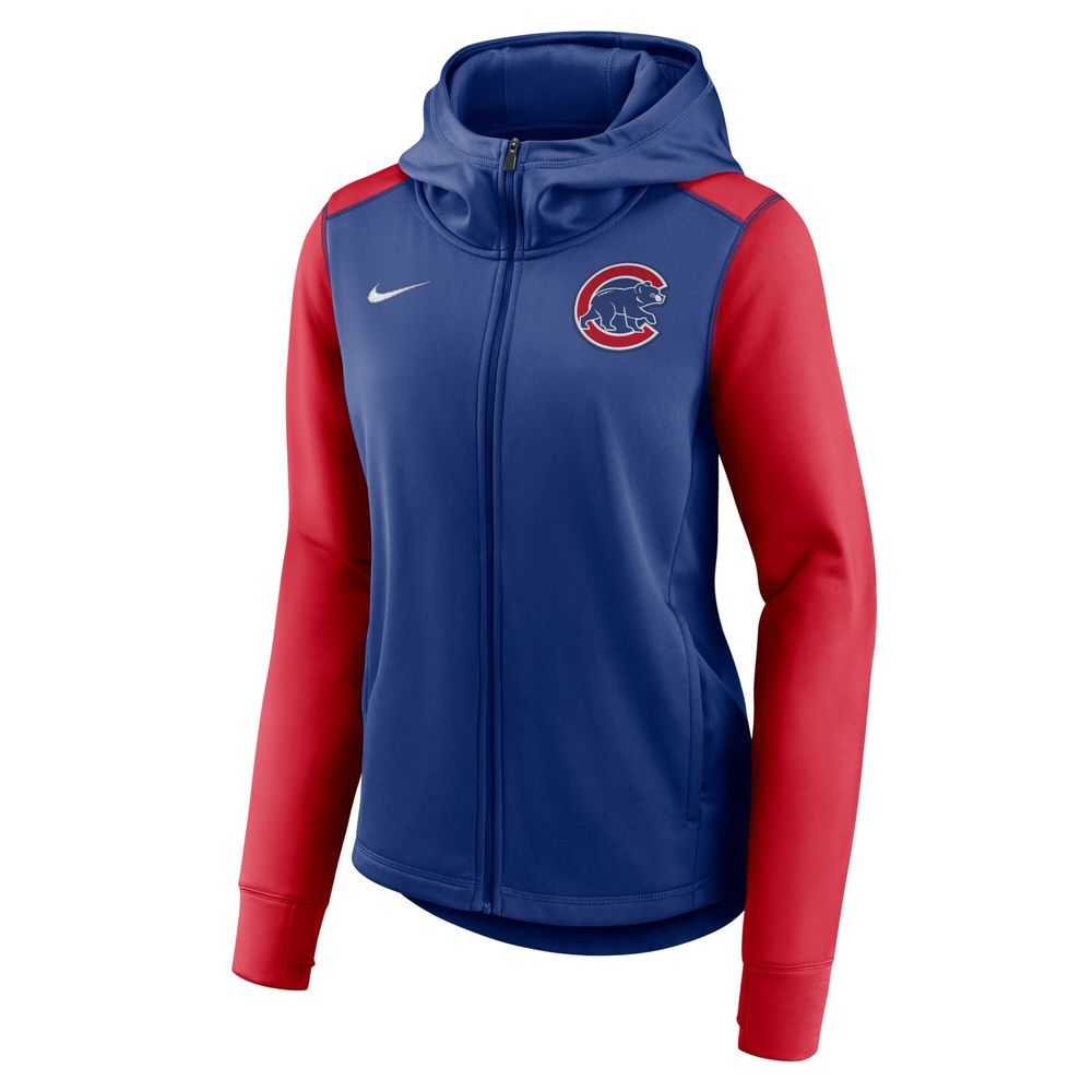 Women's Nike Royal/Red Chicago Cubs Authentic Collection Full-Zip Hoodie