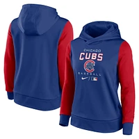 Sweat à capuche Chicago Cubs Authentic Collection Nike pour femme, bleu royal/rouge