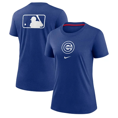 Women's Nike Royal Chicago Cubs Authentic Collection Early Work Tri-Blend T-Shirt