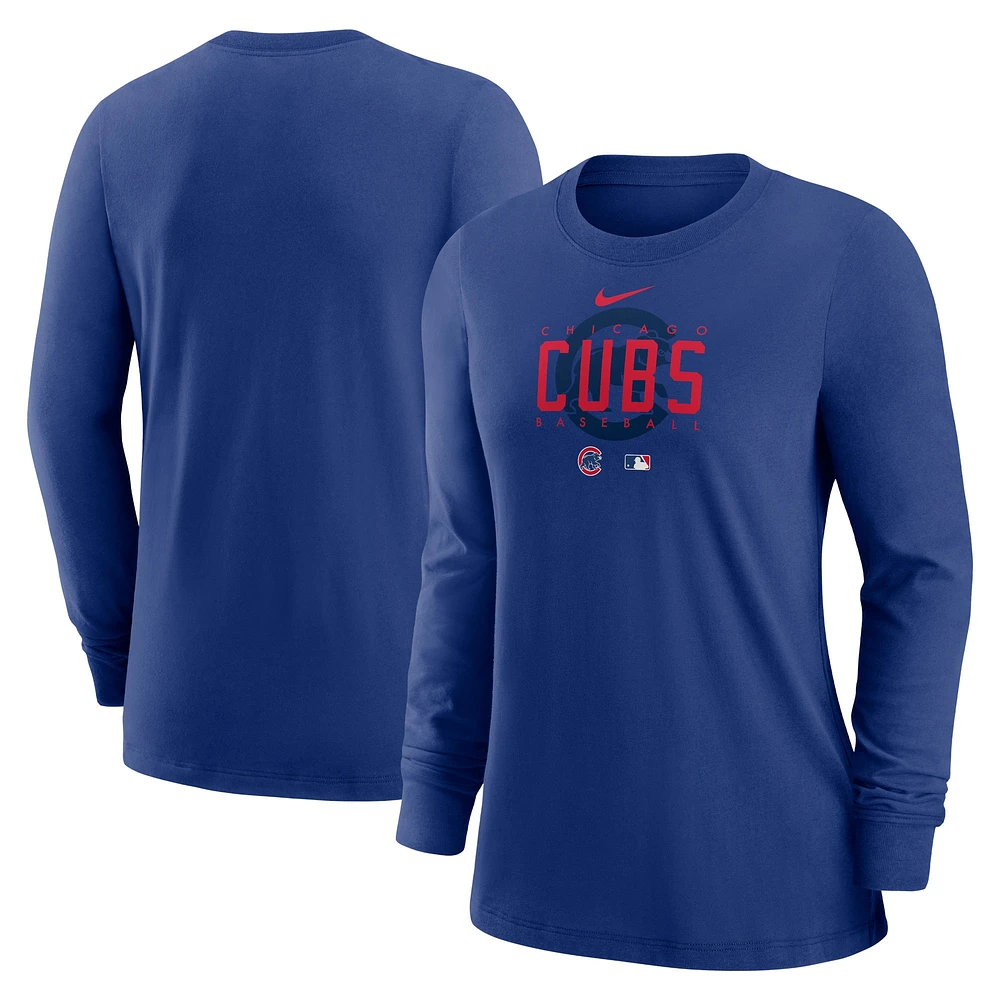 T-shirt à manches longues Nike Royal Chicago Cubs Authentic Collection Legend Performance pour femme