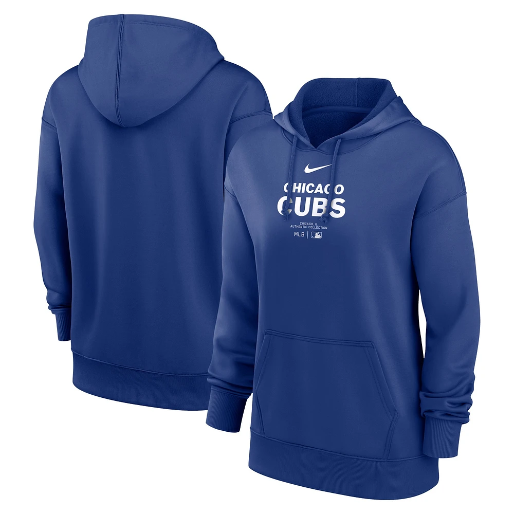 Women's Nike Royal Chicago Cubs Authentic Collection Performance Pullover Hoodie