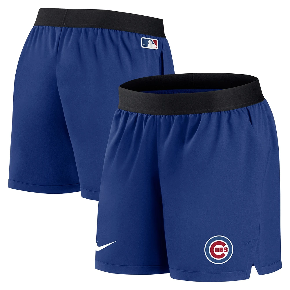 Short Nike Royal Chicago Cubs Authentic Collection Team Performance pour Femme