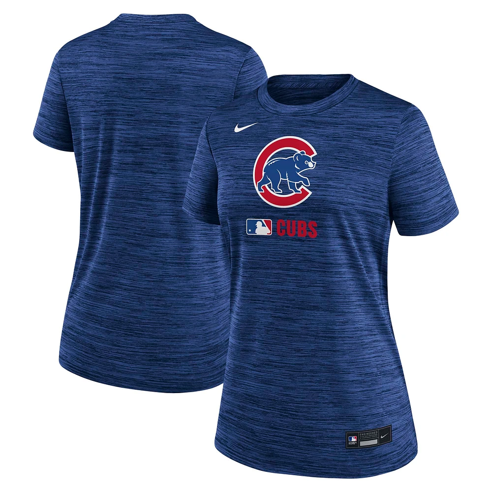 Women's Nike  Royal Chicago Cubs Authentic Collection Velocity Performance T-Shirt