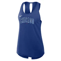 Women's Nike Royal Chicago Cubs Crisscross Performance Tank Top