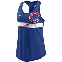 Débardeur à dos nageur court Nike Royal Chicago Cubs Performance pour femme